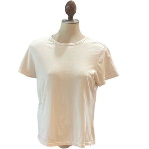 Basic Editions short sleeve top 100% cotton round neck pull over women size M